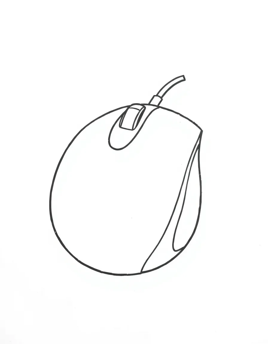 line drawing of a computer mouse