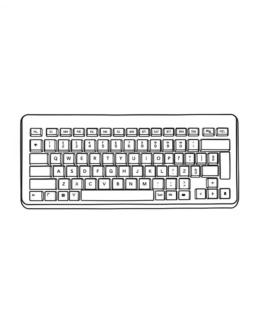 line drawing of a computer keyboard