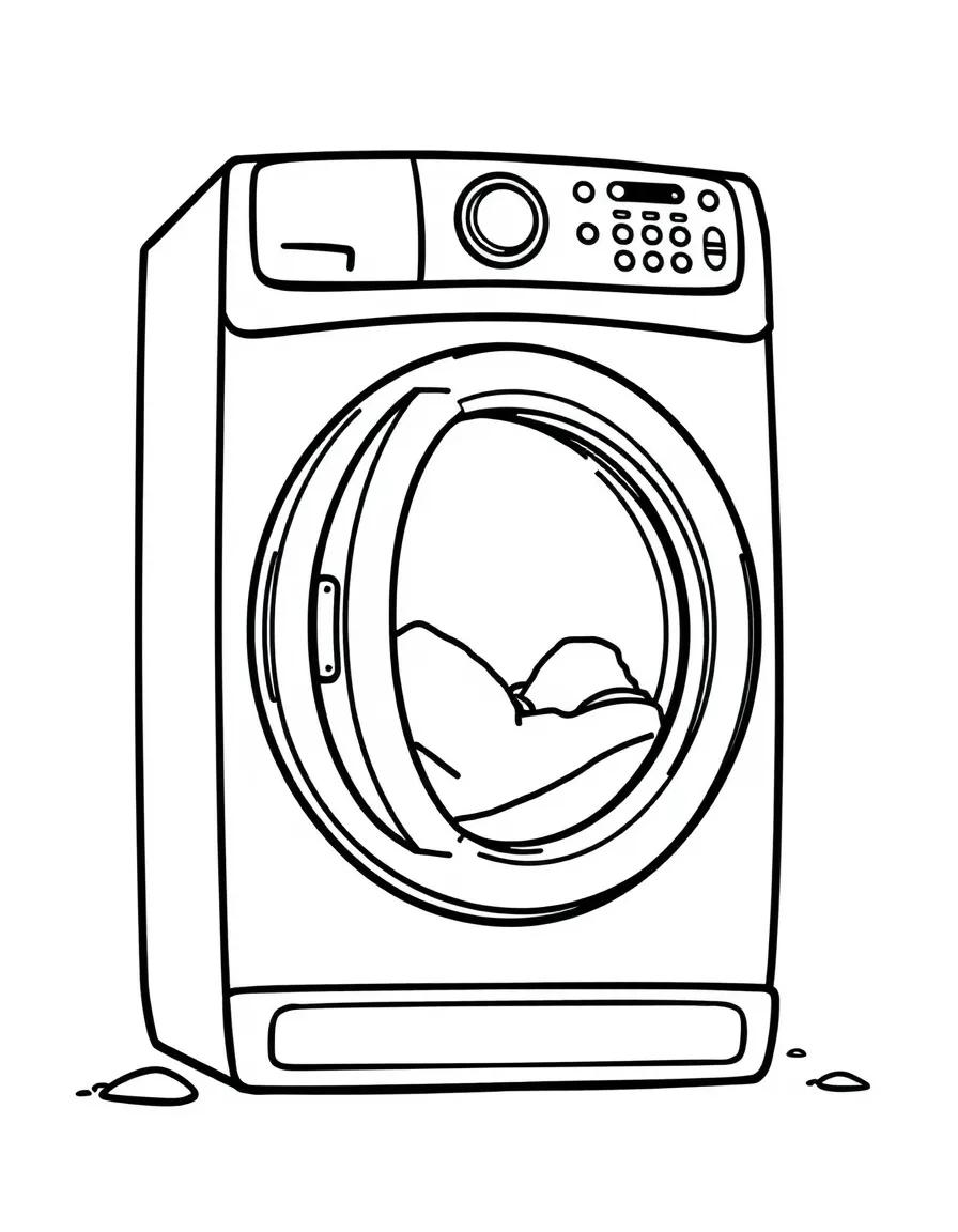 line drawing of a washer