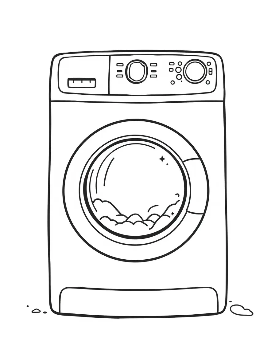 line drawing of a washer