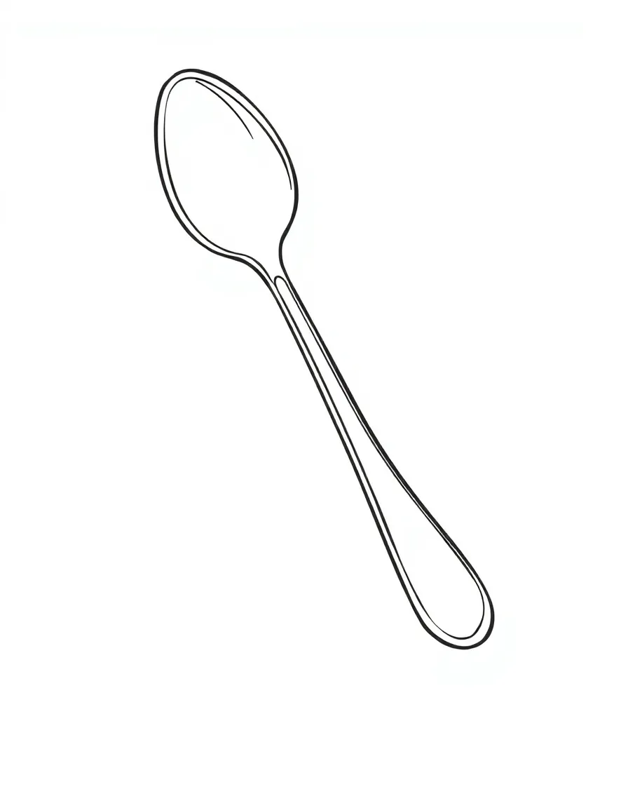 line drawing of spoon and fork