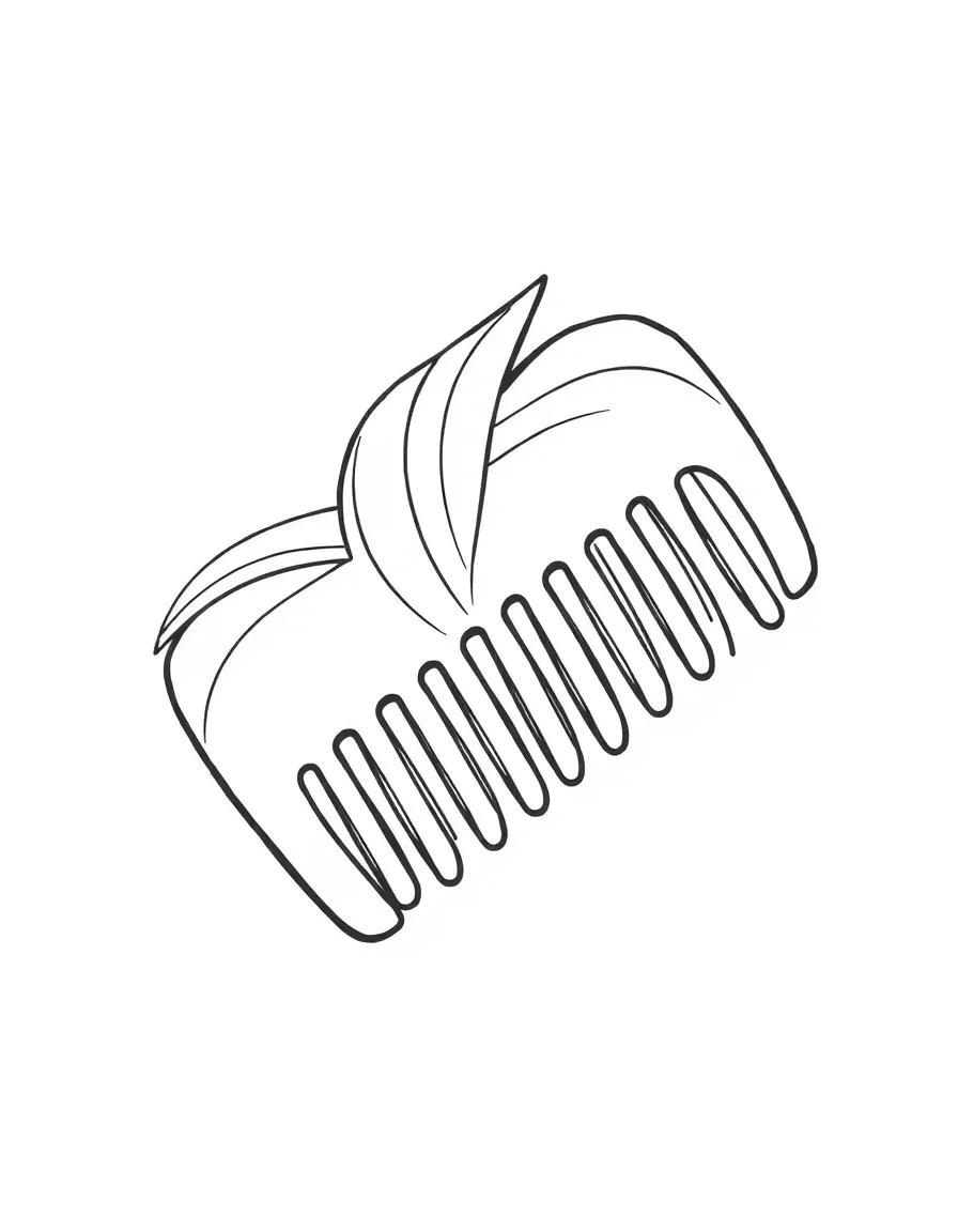 line drawing of a hair comb