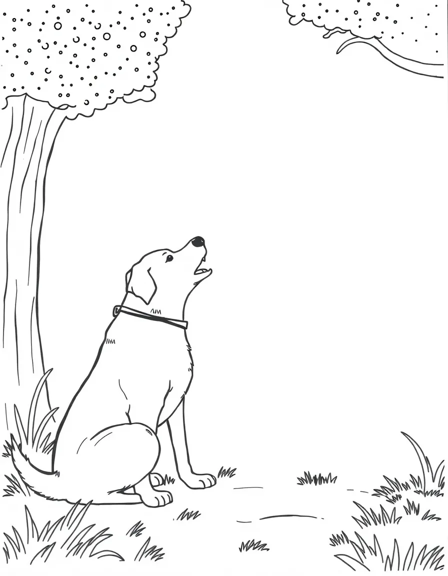 A dog is barking towards a stranger.