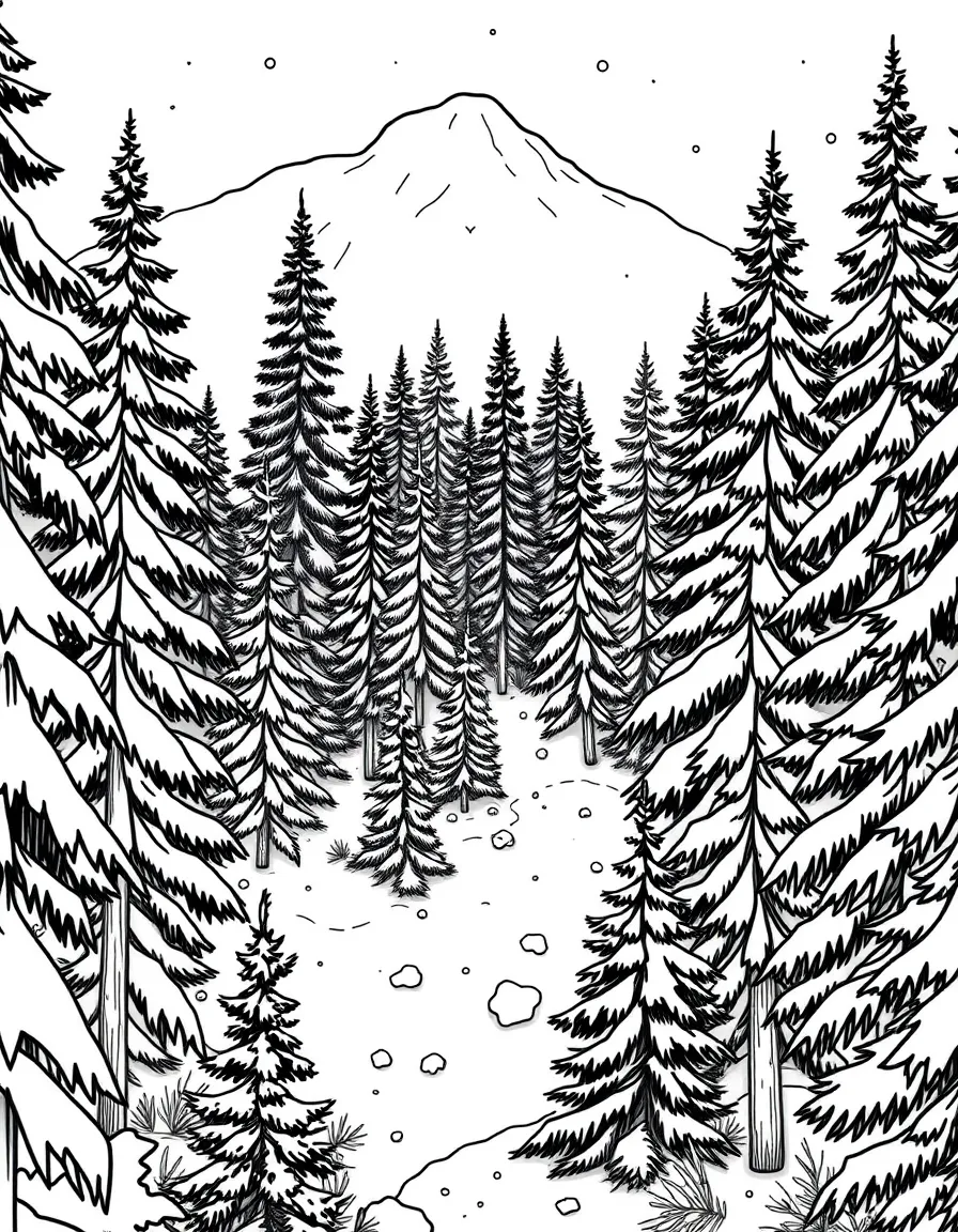 (Minnesota) A snowy pine forest in northern Minnesota