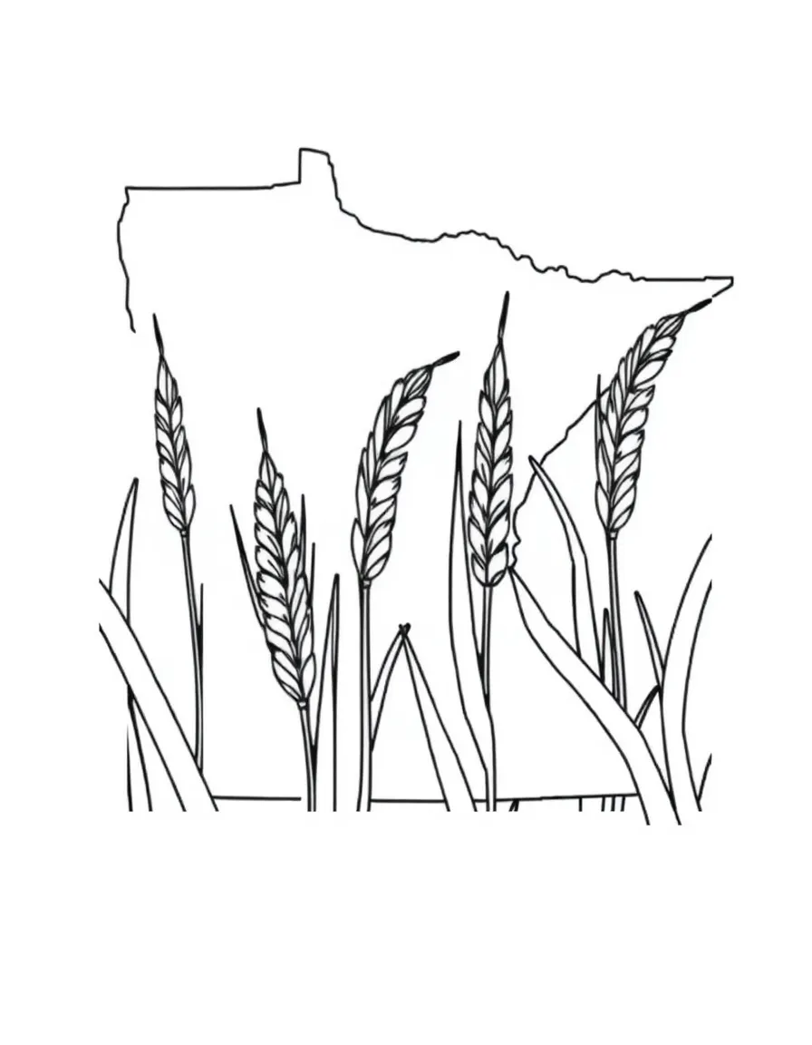 (Minnesota) Wild rice plants in a marsh