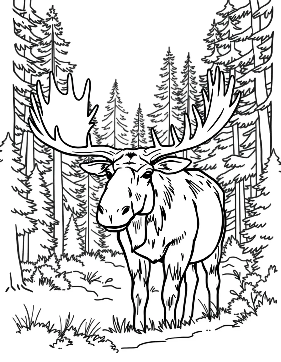 (Minnesota) A moose in a northern forest