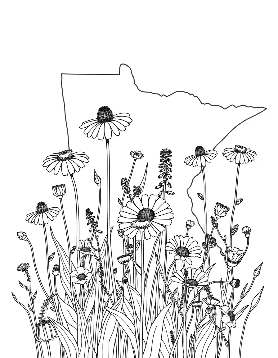 (Minnesota) Wildflowers blooming in a prairie