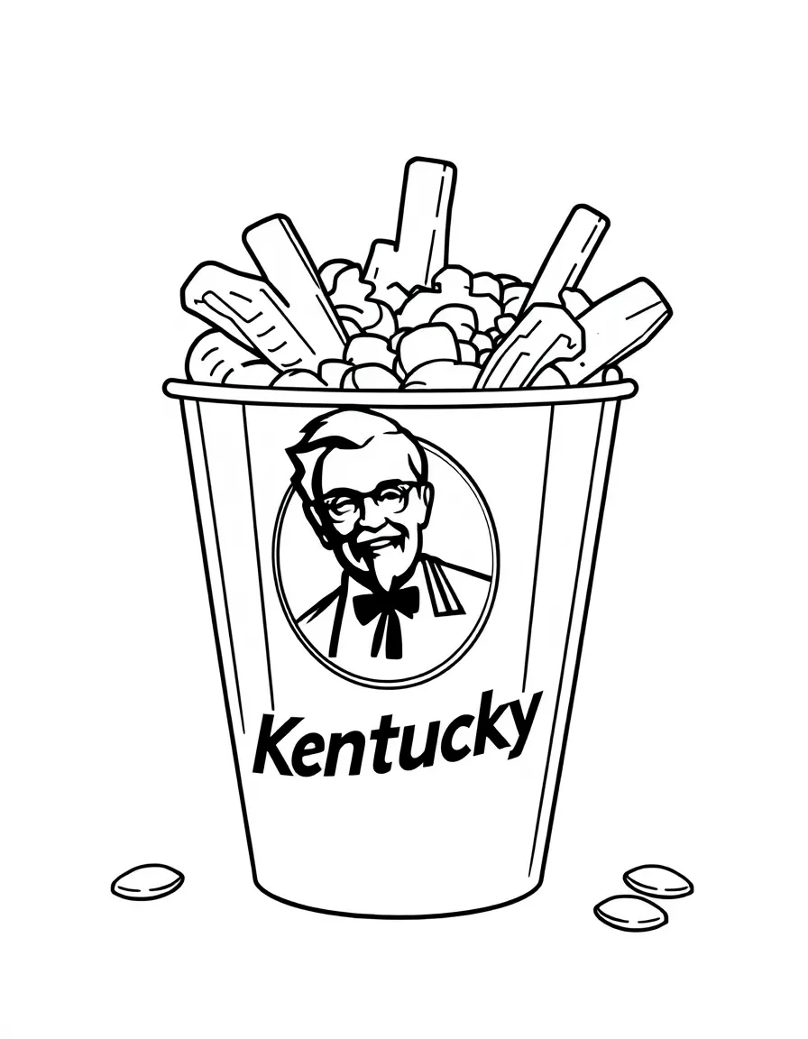 (Kentucky) Kentucky Fried Chicken bucket with the Colonel Sanders logo