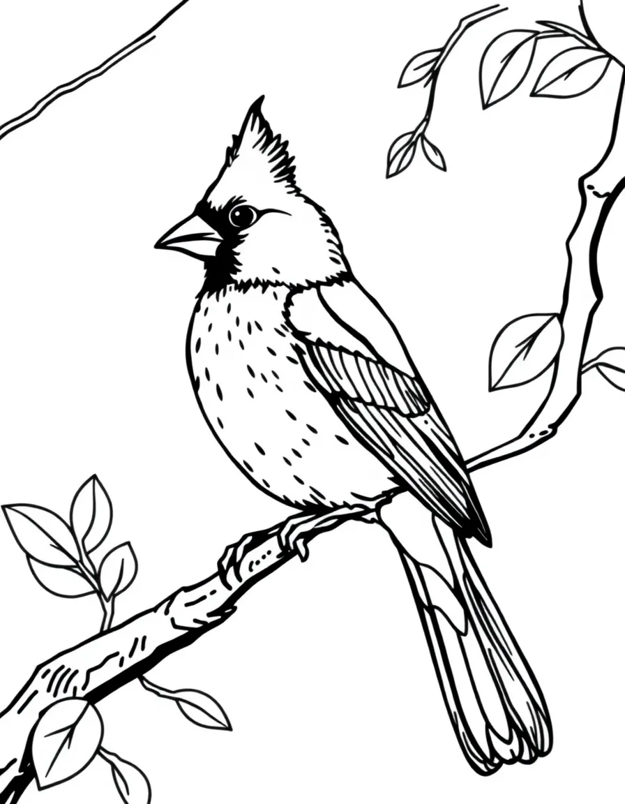 (Kentucky) Cardinal bird (Kentucky state bird) perched on a branch