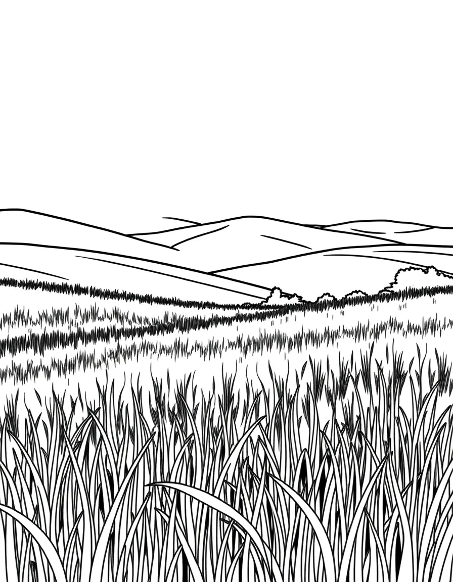 (Kentucky) Kentucky bluegrass field with rolling hills in background