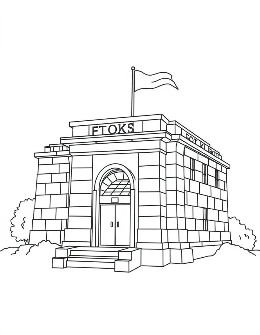 (Kentucky) Fort Knox building with gold bars visible