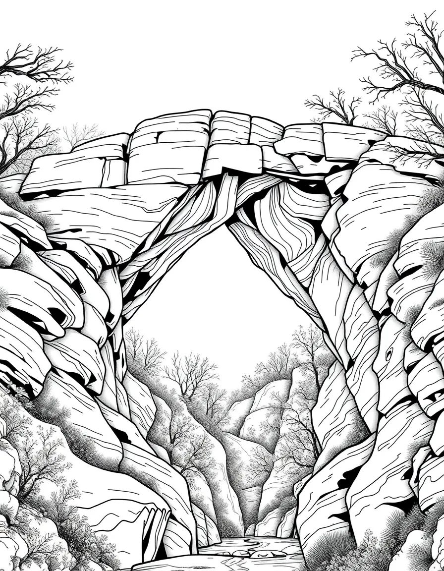 (Kentucky) Red River Gorge natural stone arch formation