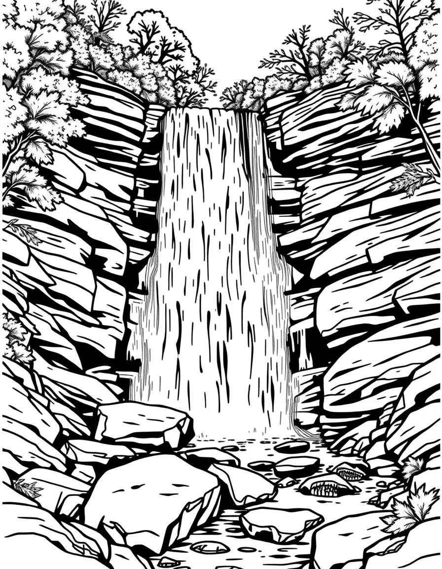 (Kentucky) Cumberland Falls waterfall cascading over rocks