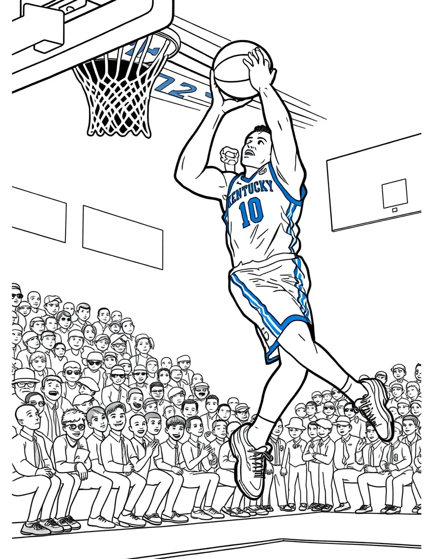 (Kentucky) University of Kentucky Wildcats basketball player shooting hoops