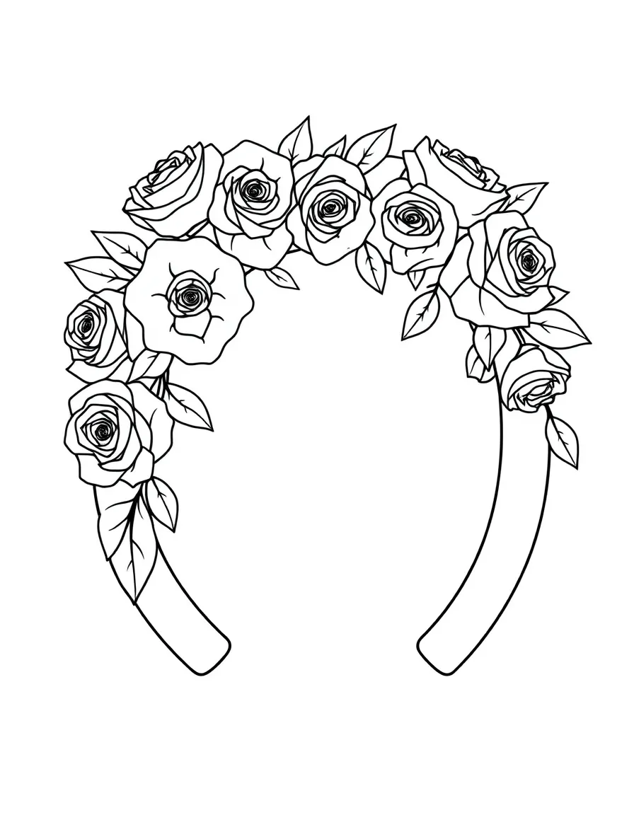(Kentucky) Kentucky Derby roses garland in horseshoe shape