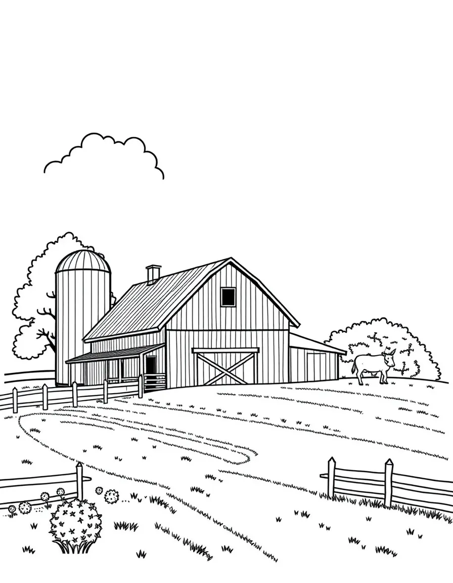 (Kentucky) Kentucky farmhouse with barn and silo
