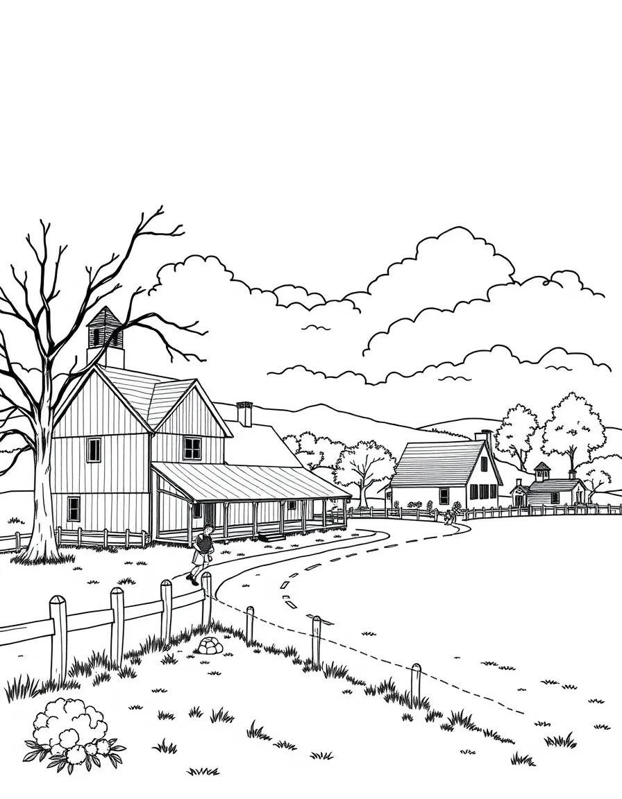 (Kentucky) Shaker Village historic buildings and countryside
