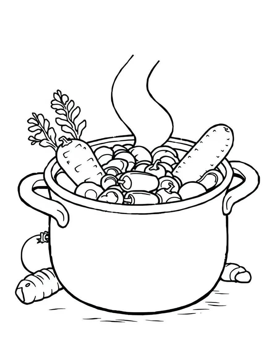 (Kentucky) Kentucky burgoo stew pot with vegetables