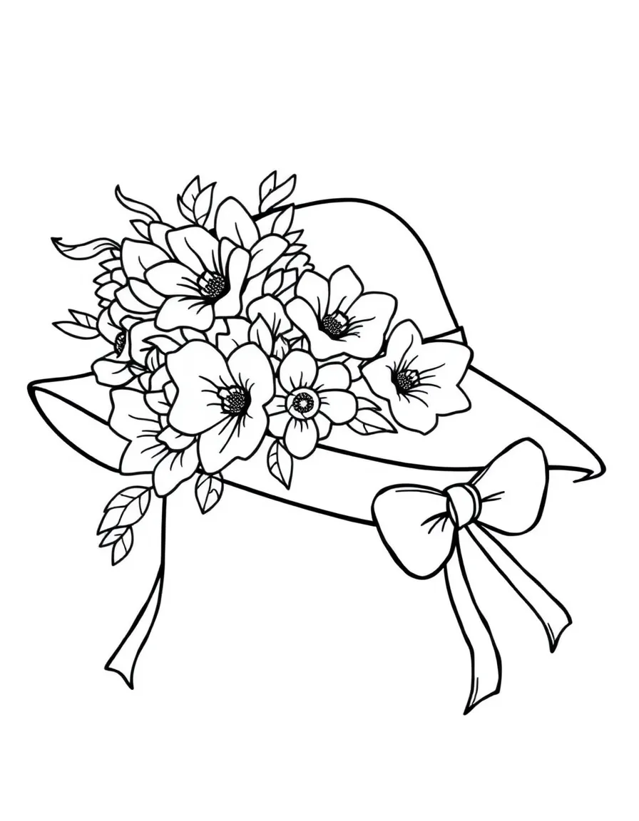 (Kentucky) Kentucky Derby hat with flowers and ribbons