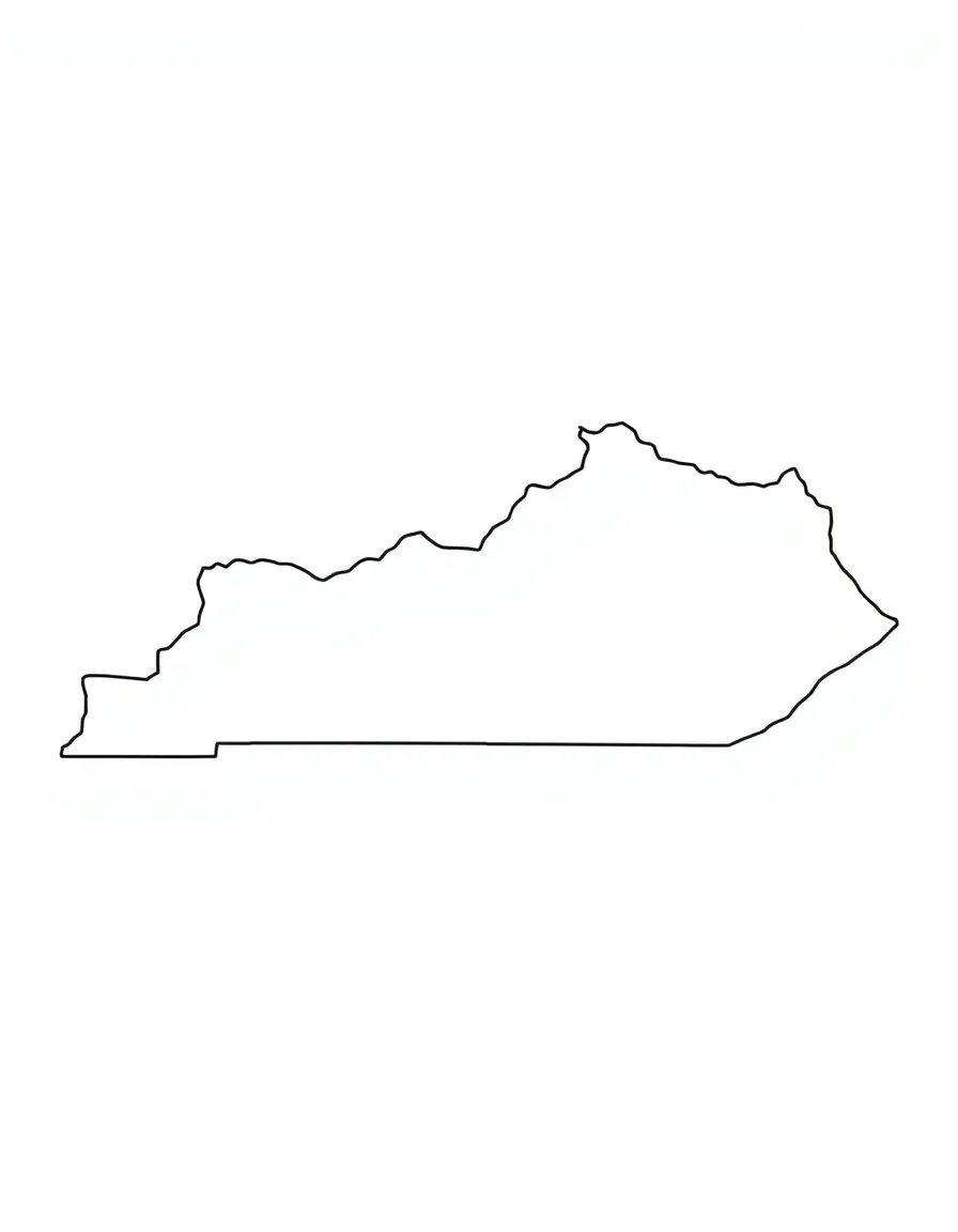 (Kentucky) Kentucky state outline map with major cities marked