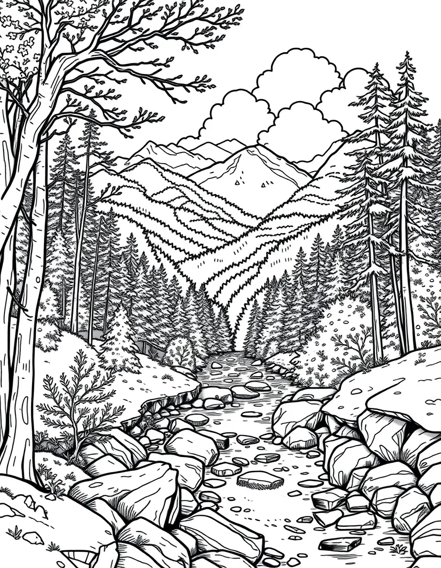 (Kentucky) Appalachian Mountains landscape with forest and streams