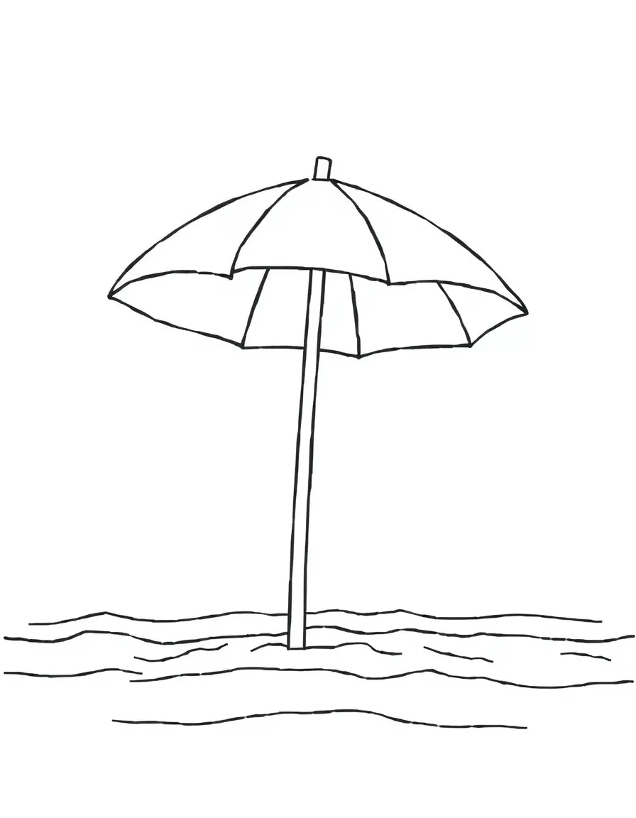 (South Carolina) Myrtle Beach with umbrella and waves