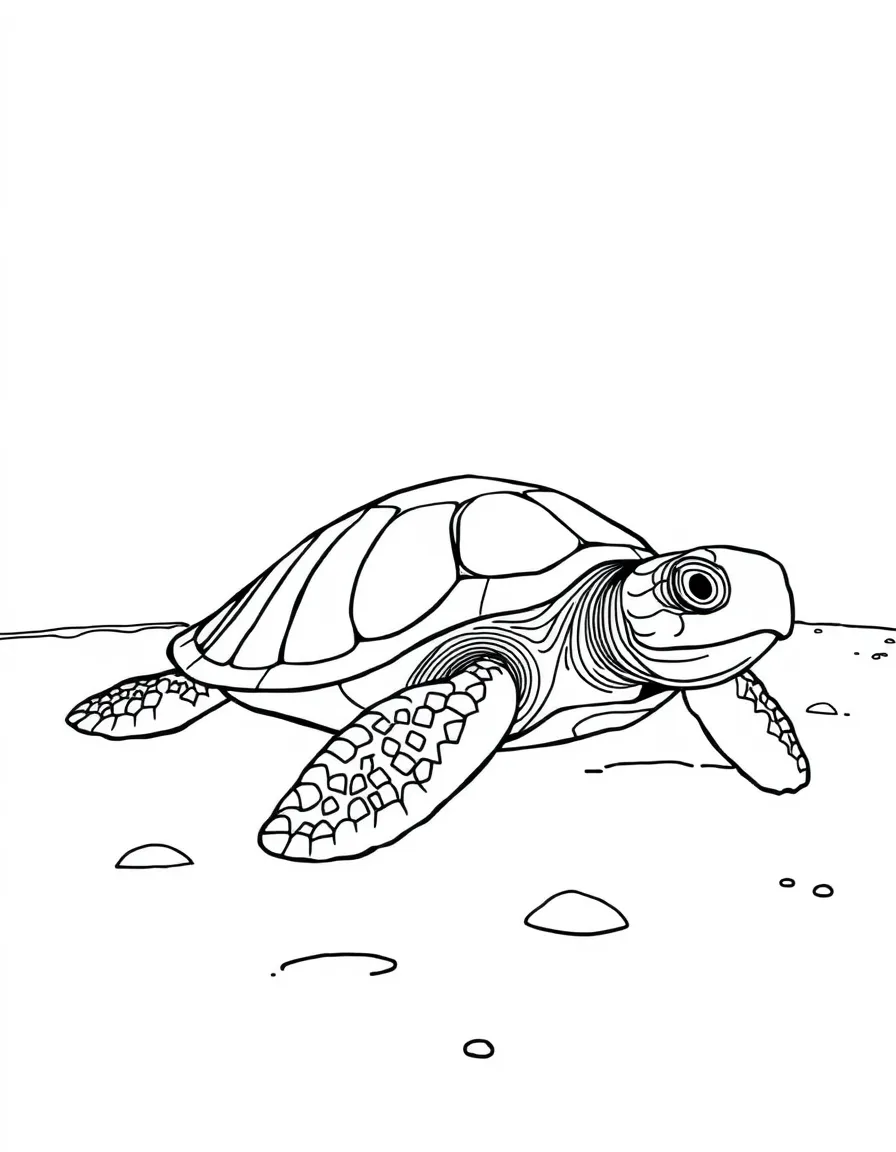 (South Carolina) Loggerhead sea turtle on the beach