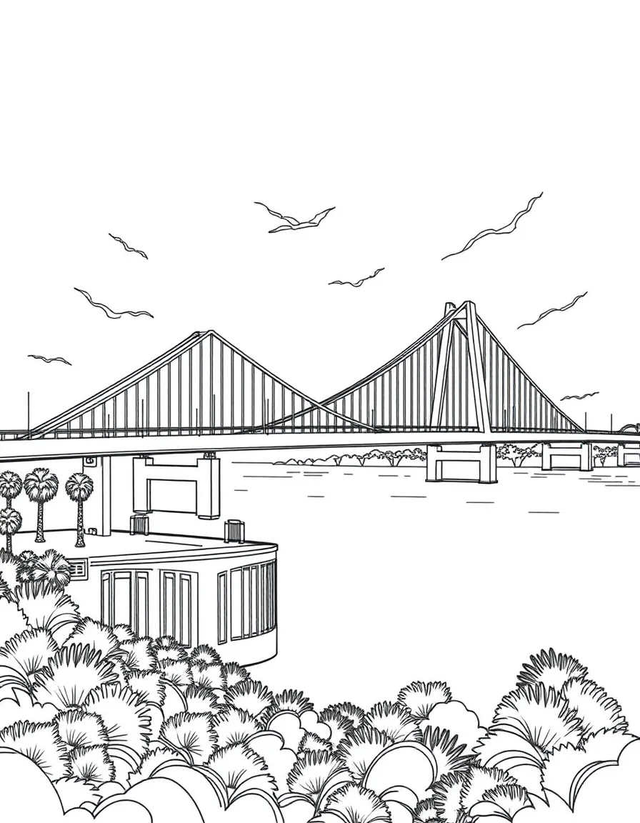 (South Carolina) The Ravenel Bridge over Charleston Harbor