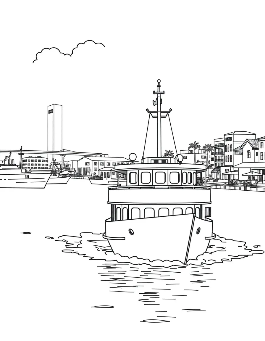 (South Carolina) A ferry boat near the Charleston port