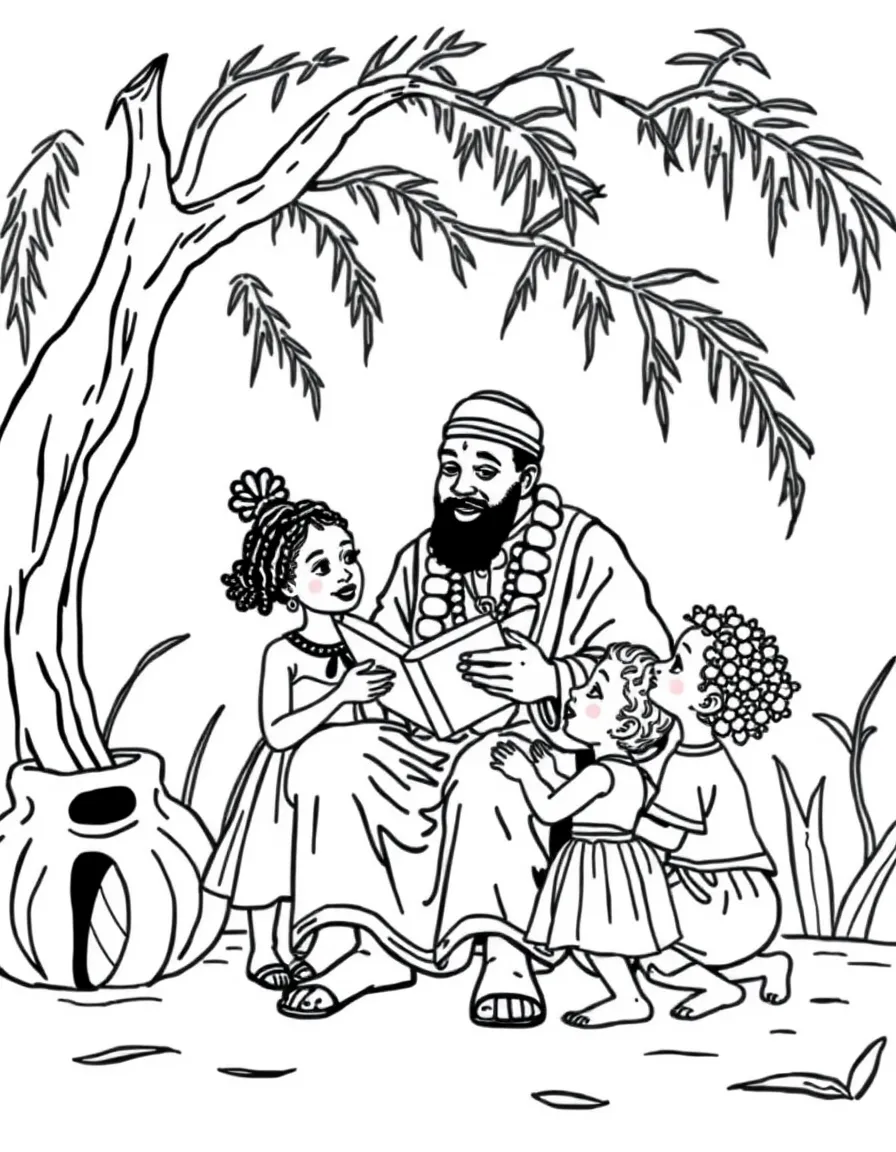 (South Carolina) Gullah storyteller with children