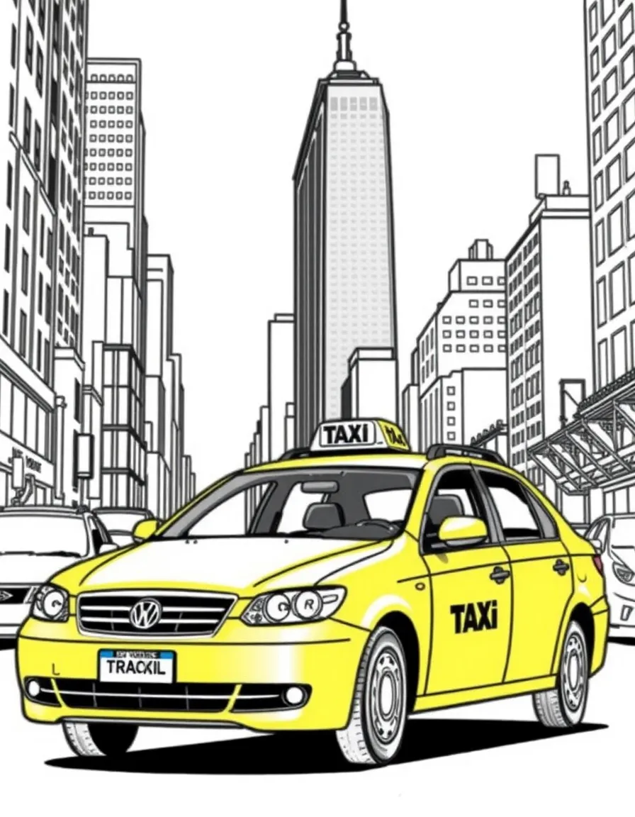 (New York) Yellow New York City taxi cab