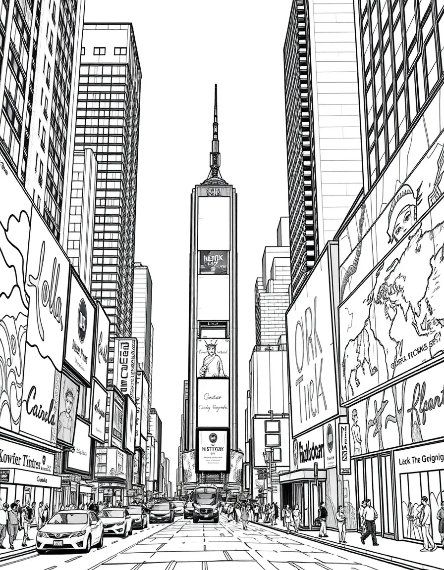 (New York) Times Square with billboards