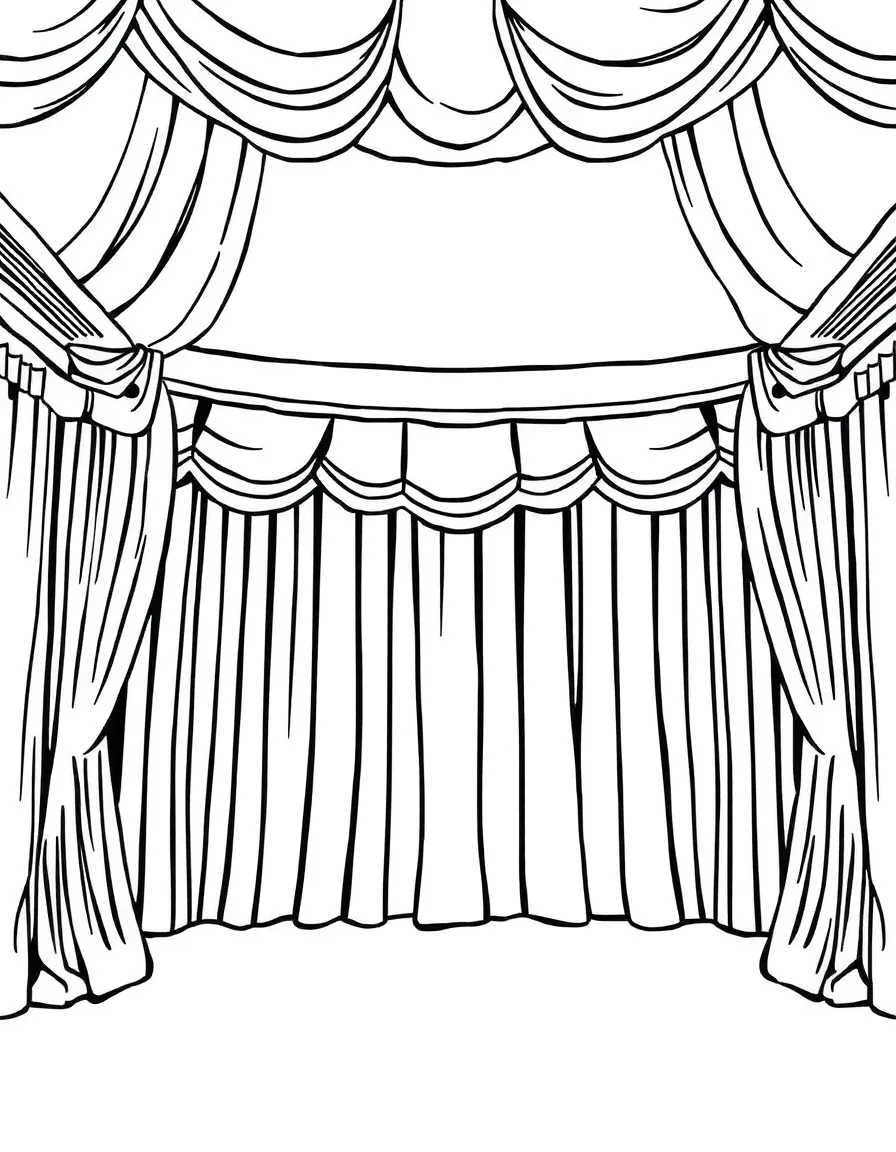(New York) Broadway stage with curtains