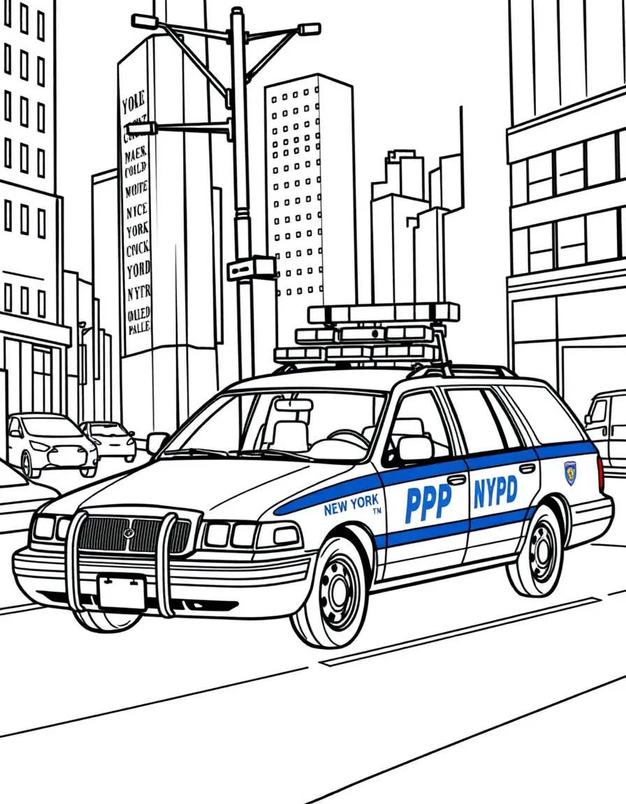 (New York) NYPD police car with lights