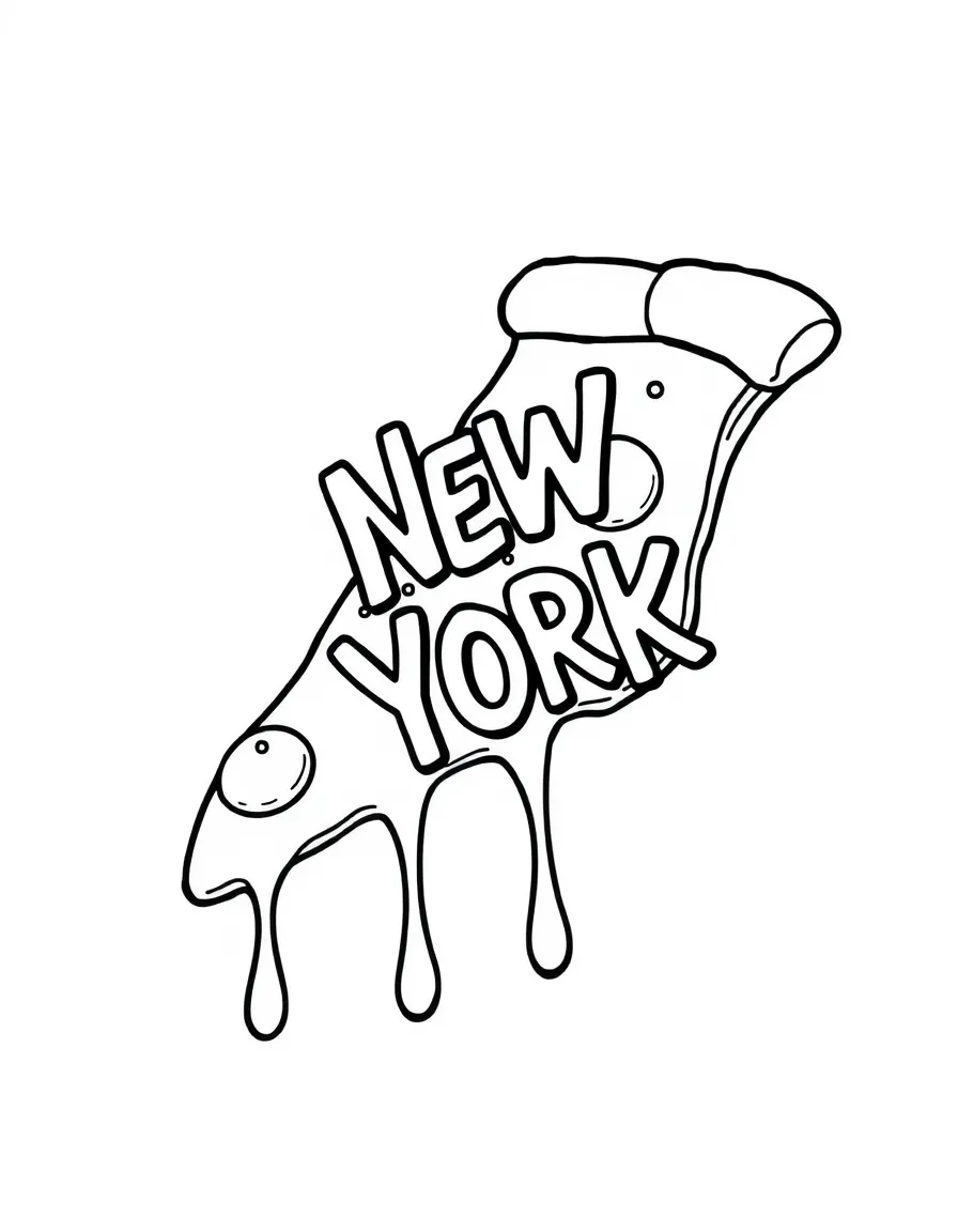(New York) New York pizza slice with cheese