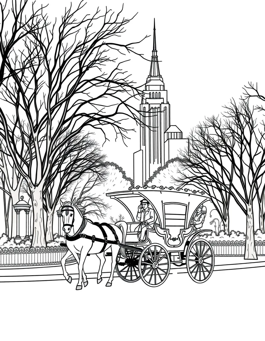 (New York) Horse-drawn carriage in Central Park