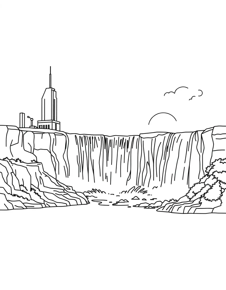 (New York) Niagara Falls with rainbow