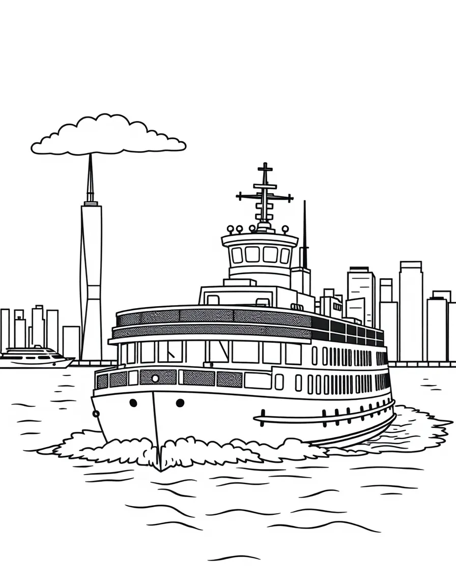 (New York) Ferry boat sailing to Staten Island