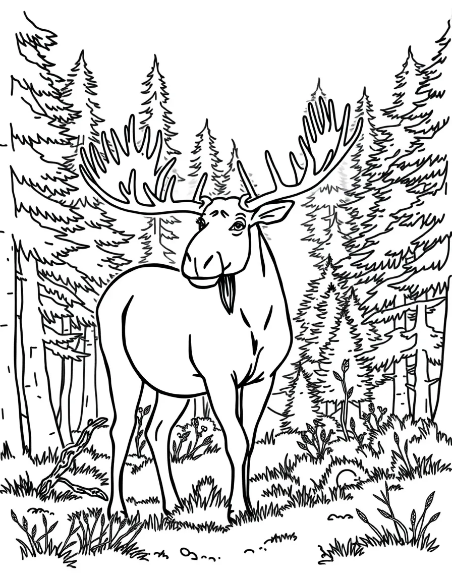 (New Hampshire) A moose standing in a New Hampshire forest