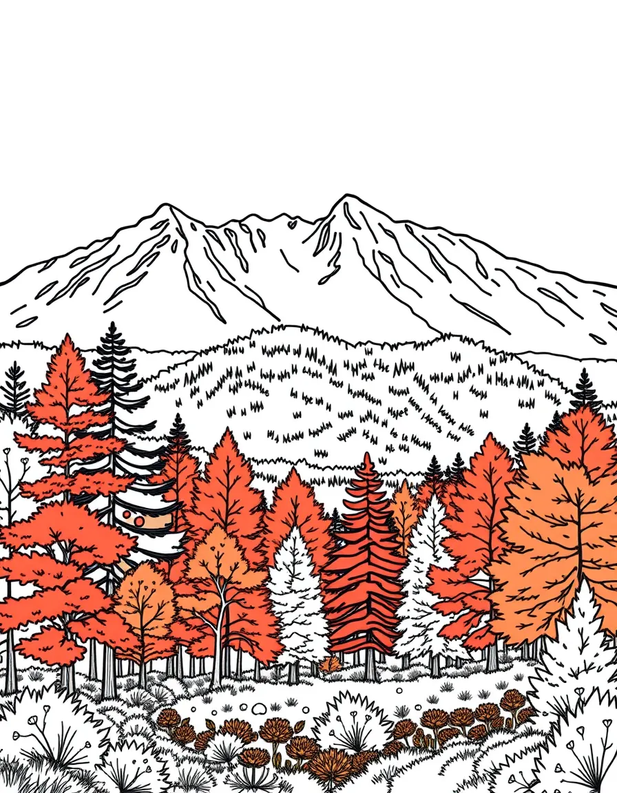 (New Hampshire) Autumn trees in the White Mountains