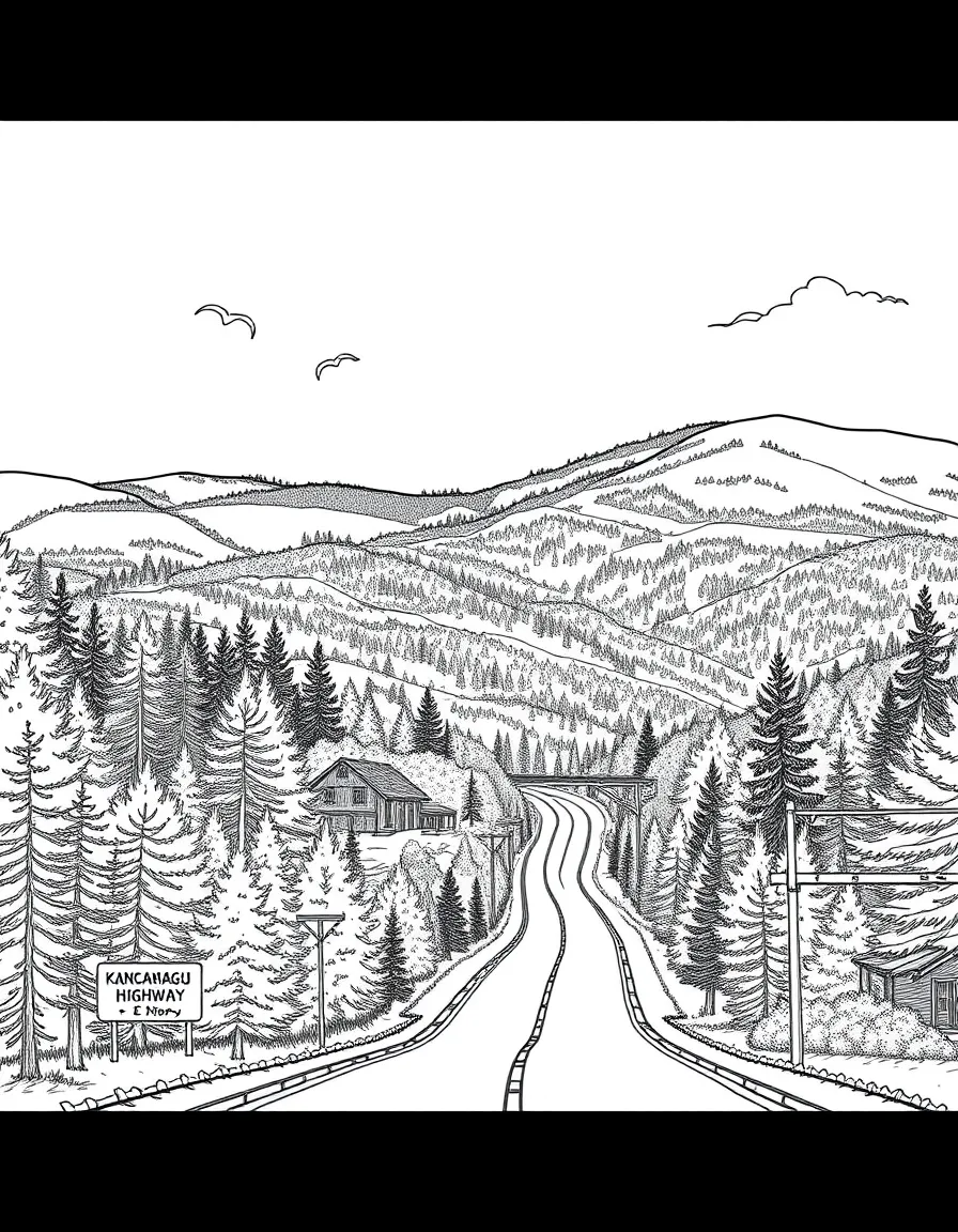 (New Hampshire) A scene of the Kancamagus Highway in fall