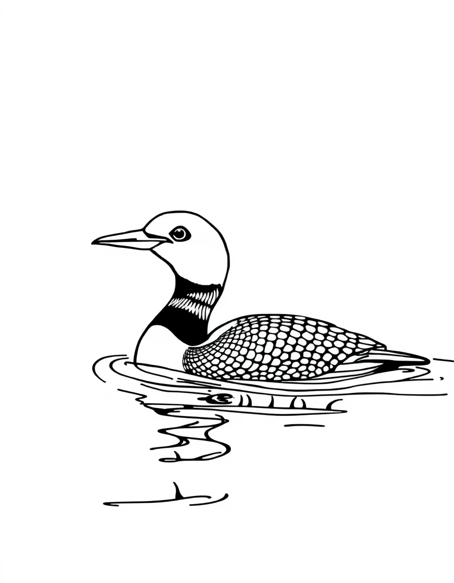 (New Hampshire) A loon swimming in a New Hampshire lake