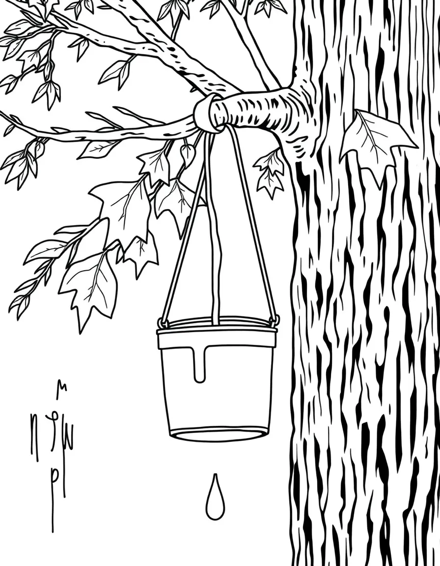 (New Hampshire) A sap bucket hanging from a maple tree