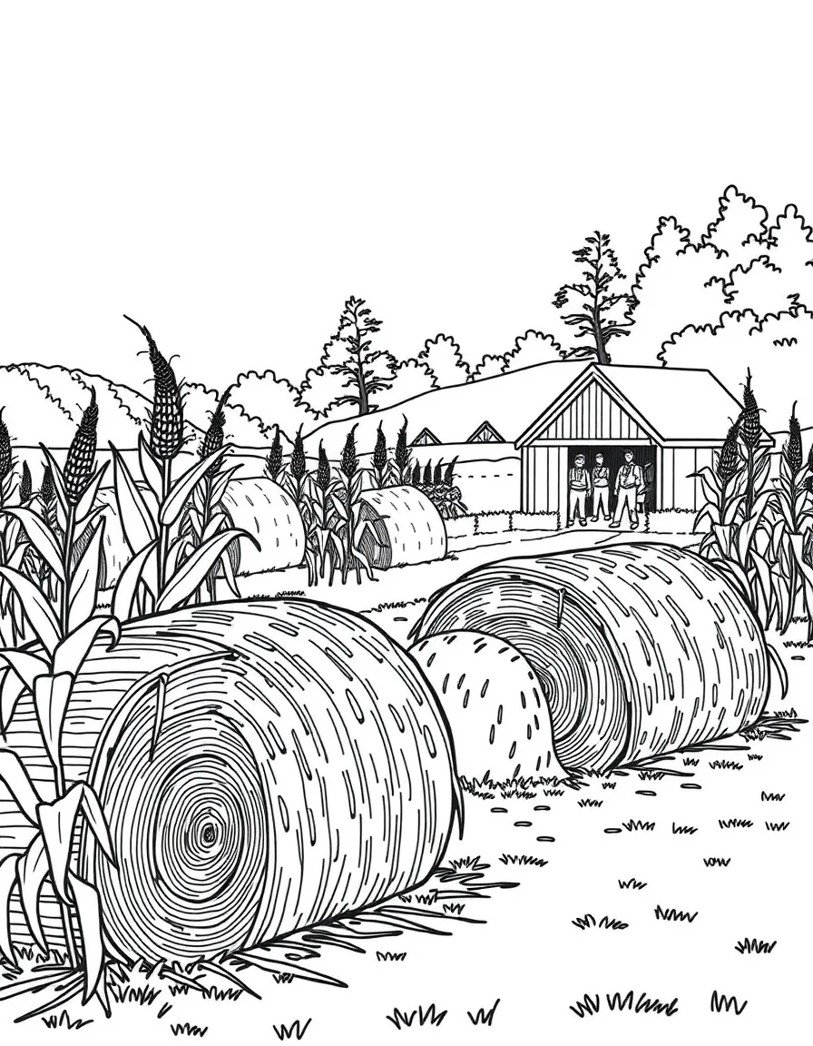 (New Hampshire) A harvest festival with hay bales and cornstalks