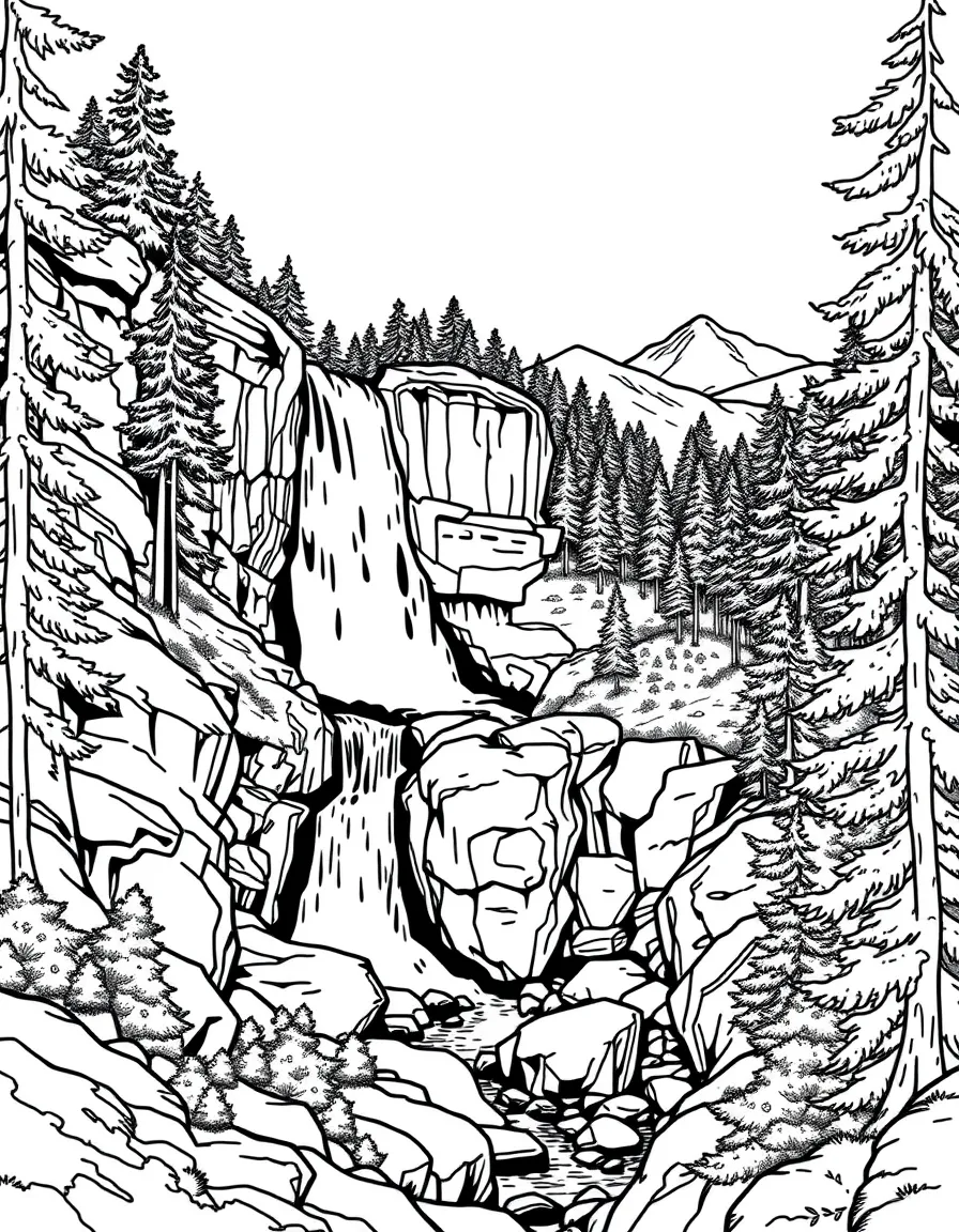 (New Hampshire) A scenic waterfall in the White Mountains