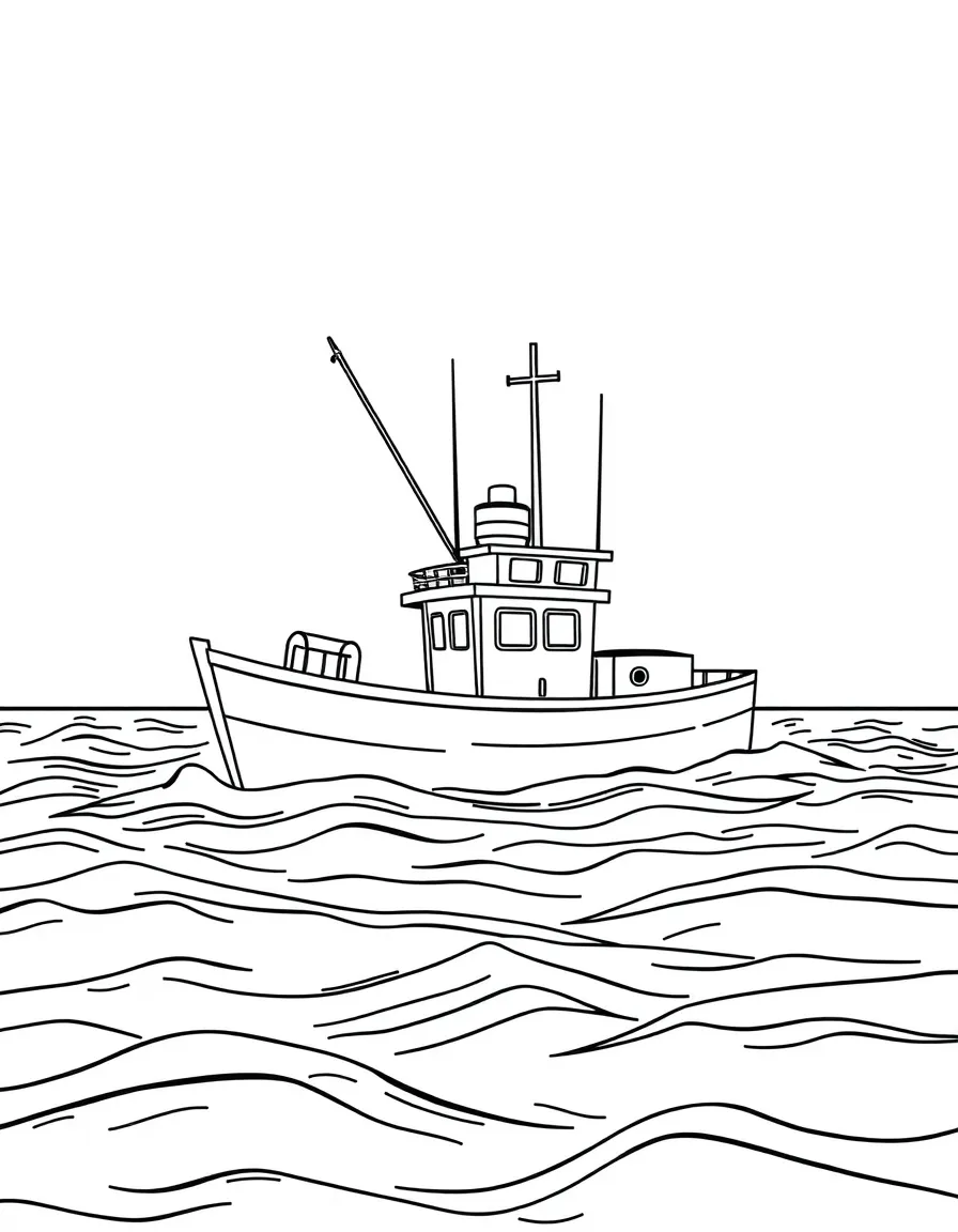 (Maine) A lobster boat in the ocean