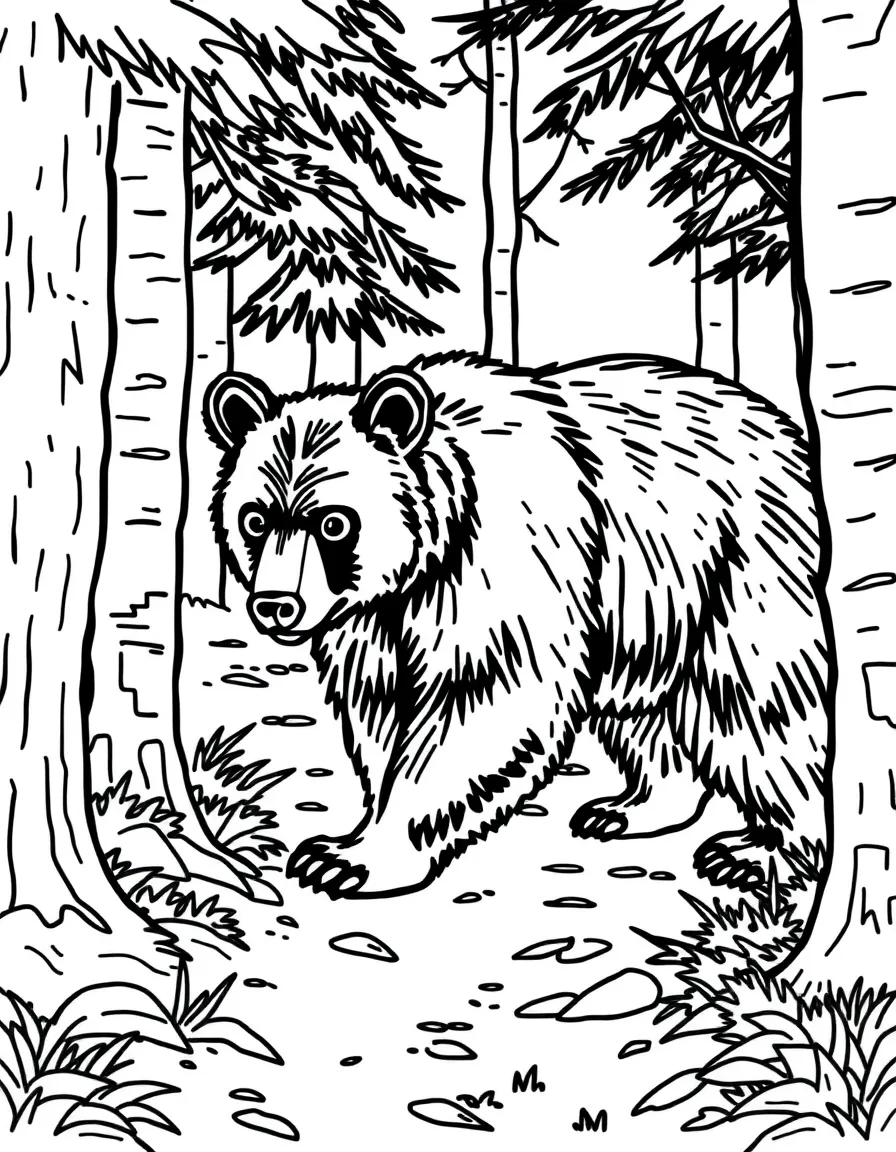 (Maine) A black bear walking through the woods