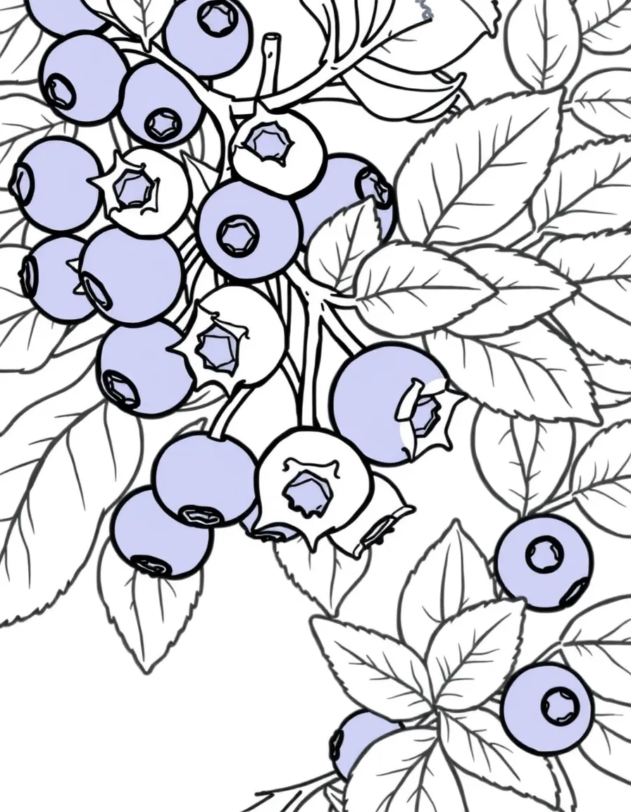 (Maine) Blueberries growing on a bush