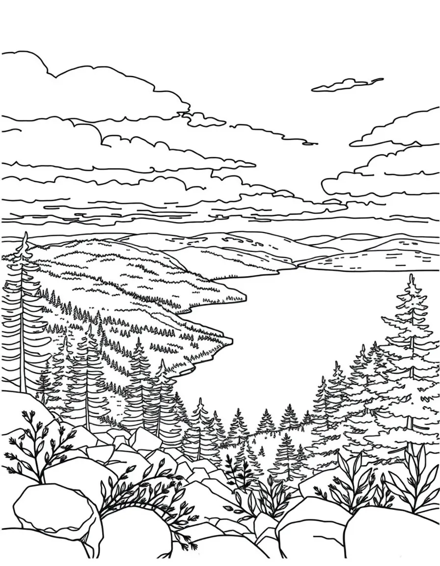 (Maine) A scenic view of Acadia National Park