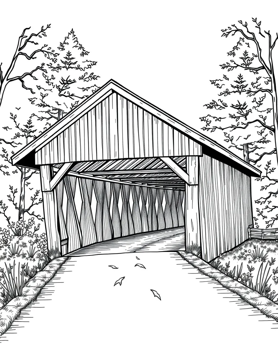 (Maine) A traditional covered bridge